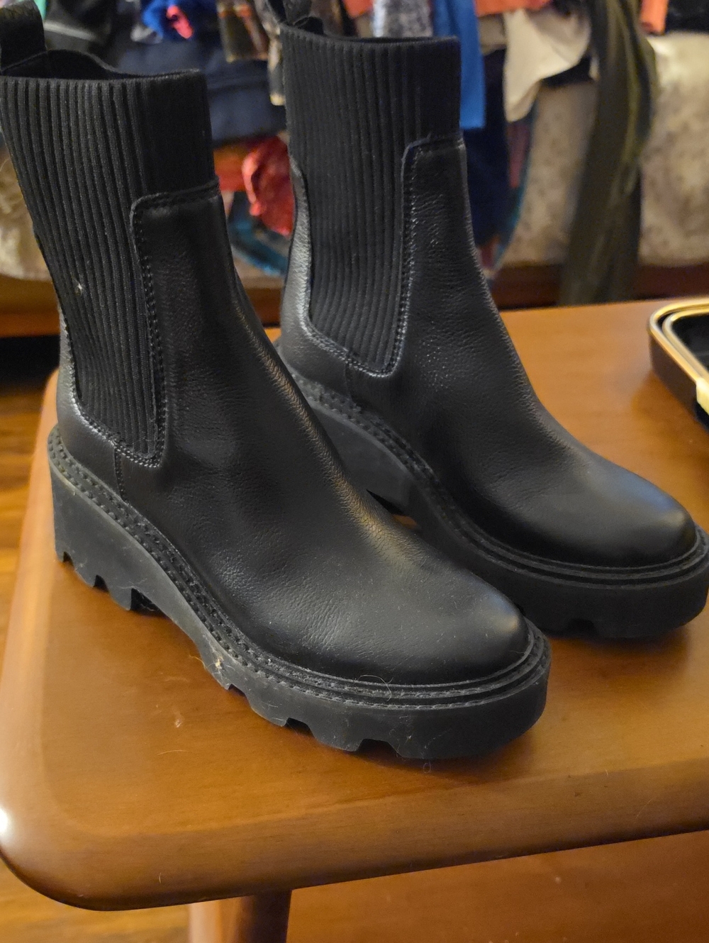 Dolce Vita Black Platform Chelsea Ankle Boots